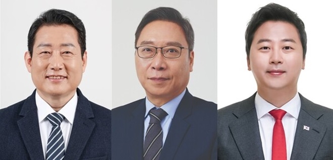 (사진왼쪽부터)유동철 후보, 정연욱 후보, 장예찬 후보.