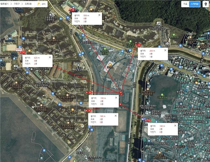 천왕 수소연료전지 발전소 위치도와 인근 아파트 단지와의 거리 표시도.. (사진=천왕 수소발전소 반대하는 주민모임)
