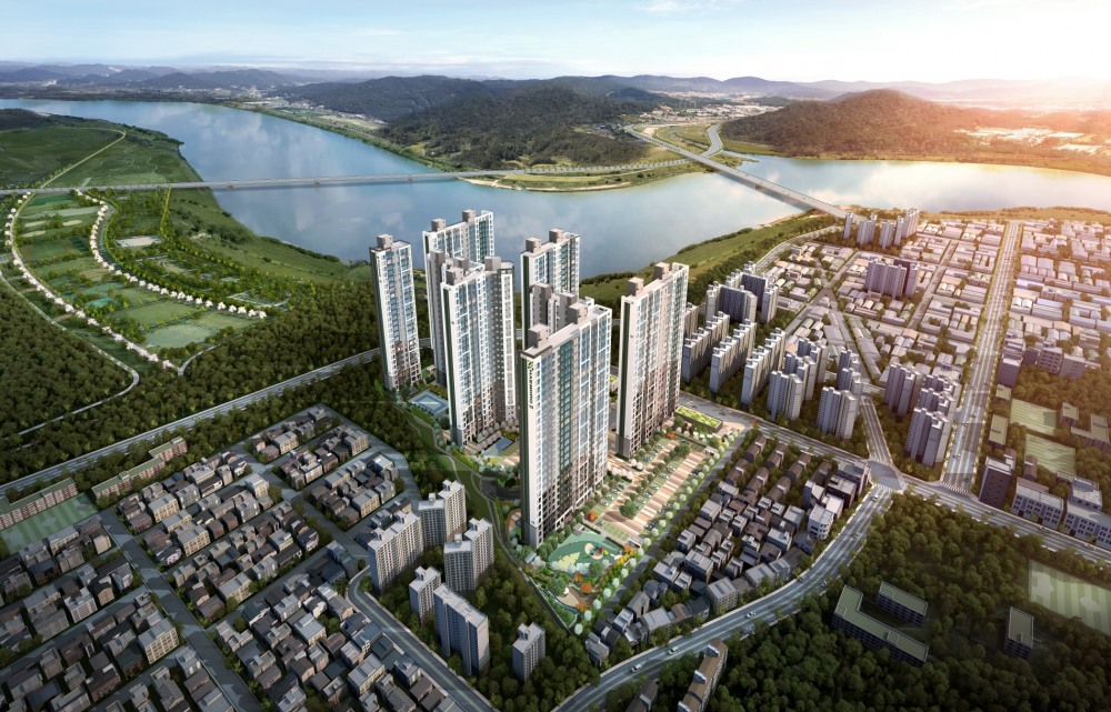 구미 해모로 리버시티 광역조감도.