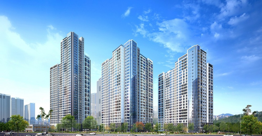 래미안 송도역 센트리폴 투시도.