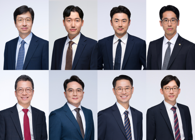 윗줄 좌측부터 정성구, 김영진, 강련호, 최성국 변호사, 아랫줄 좌측부터 정지원, 이주환 고문, 장정상, 박동현 전문위원. 사진=법무법인 세종