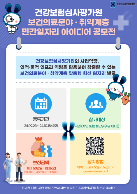 심평원, 대국민 민간일자리 공모전 개최