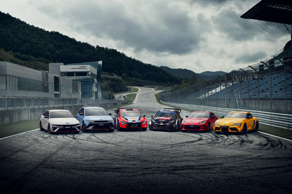 '현대 N x 토요타 가주 레이싱 페스티벌'에서 선보일 현대 N과 토요타 GR의 차량 라인업.(사진현대자동차)