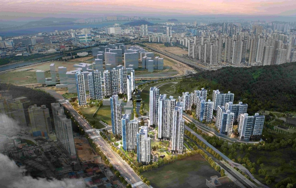 래미안 송도역 센트리폴 조감도.