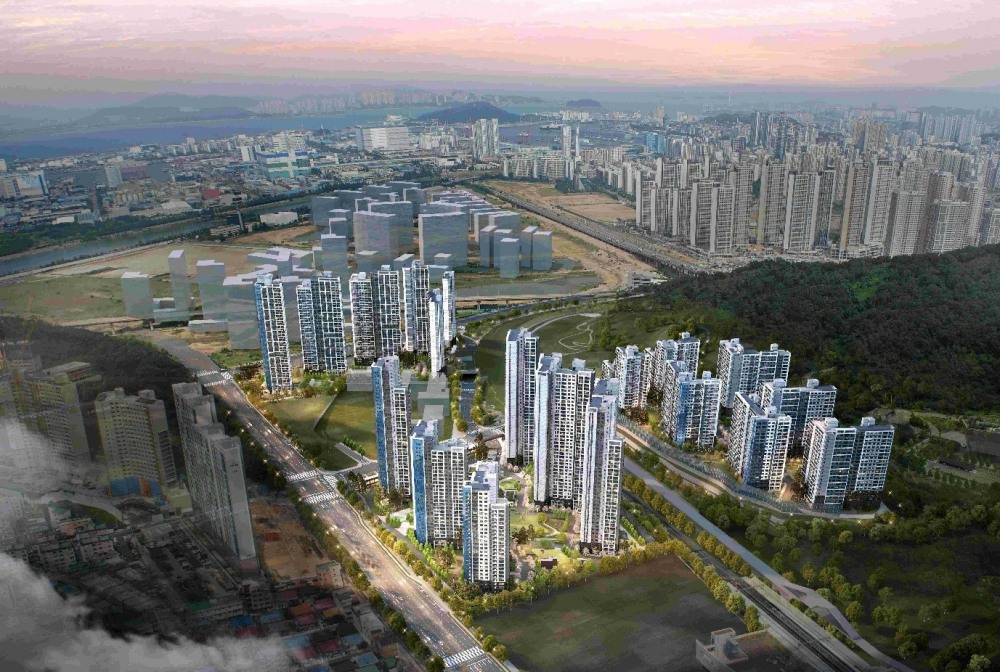 래미안 송도역 센트리폴 1·2블록 투시도.(사진=삼성물산)