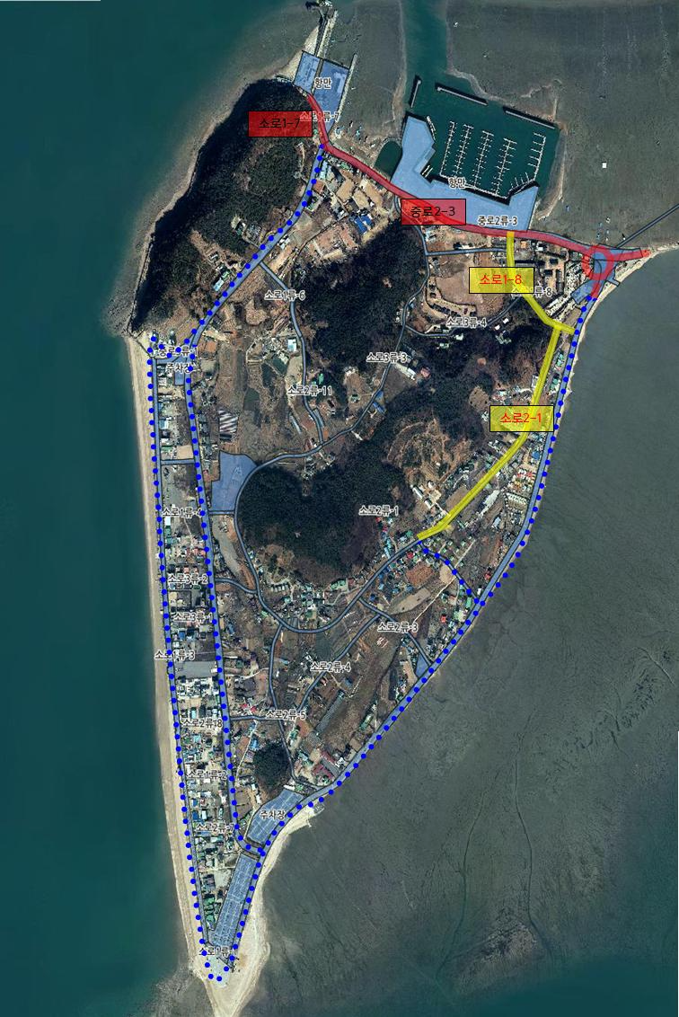 제부도 해안도로 개설사업 위치도