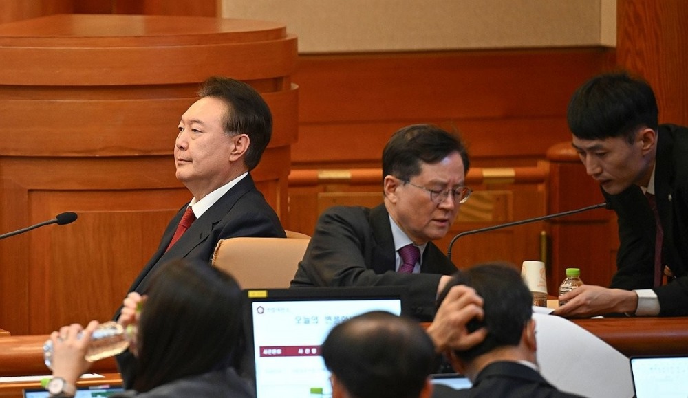 탄핵심판 10차 변론 출석한 윤 대통령(사진=연합뉴스)