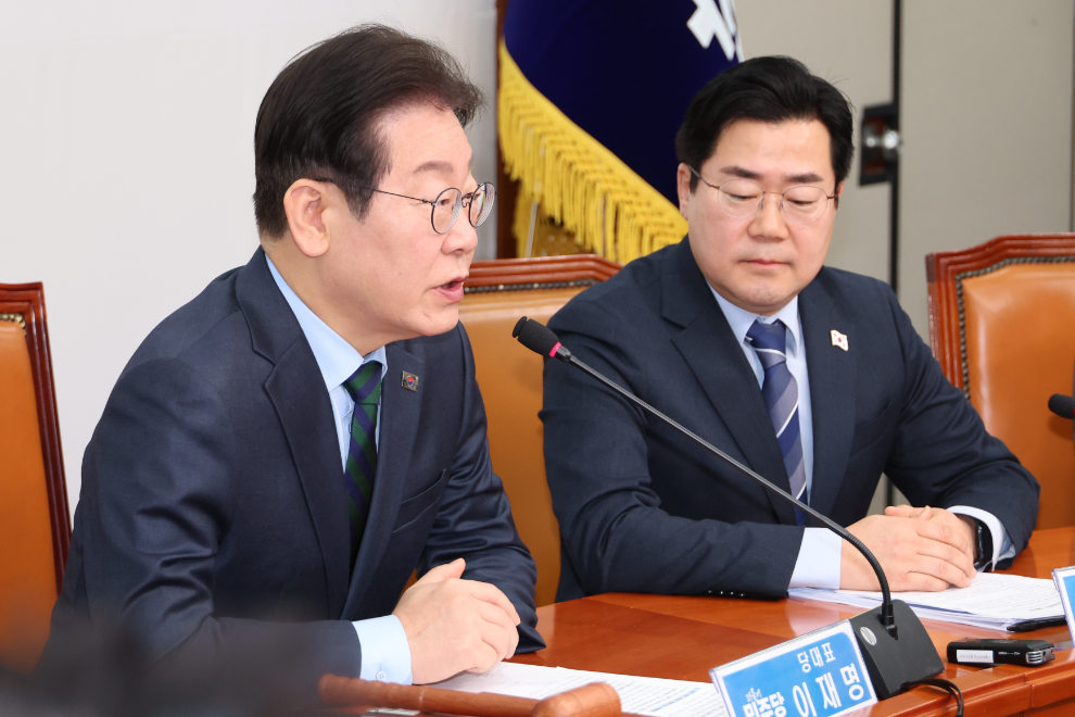 더불어민주당 이재명 대표가 21일 서울 여의도 국회에서 열린 최고위원회의에서 발언하고 있다.(사진=연합뉴스)