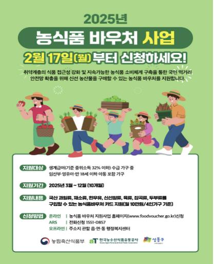 2025년 농식품 바우처 사업 포스터