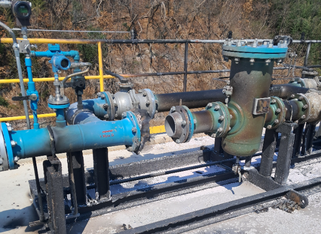 폭발 발생한 배관.(사진=울산소방본부)