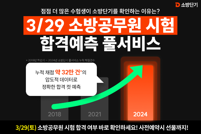 소방단기, 2025년 소방공무원 ’합격예측 풀서비스’ 사전 예약 진행