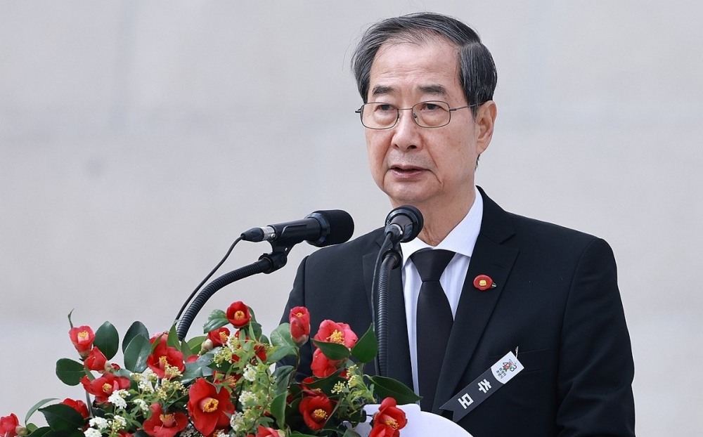 추념사 하는 한덕수 권한대행(사진=연합뉴스)