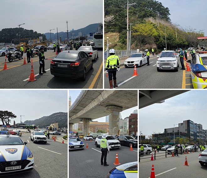 4월 9일 음주단속 등 현장.(사진제공=부산경찰청)