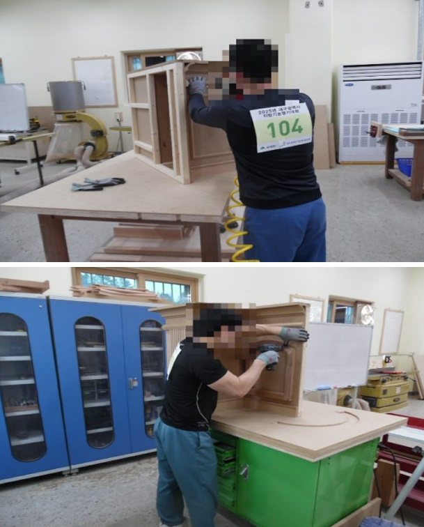 2025년도 대구광역시 기능경기대회 수형자 실내장식 부문 출전 모습.(제공=대구교도소)