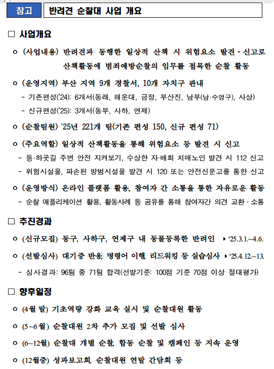 반려견 순찰대 사업개요.