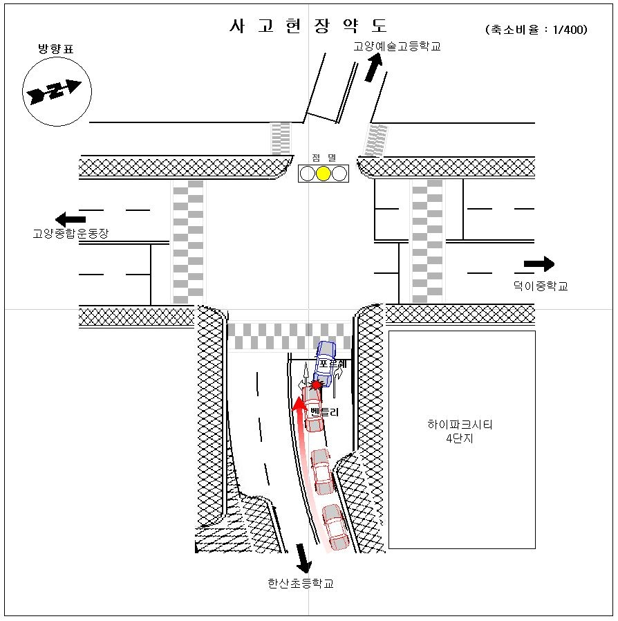 사고 현장 약도(사진=경기 일산서부경찰서, 연합뉴스)