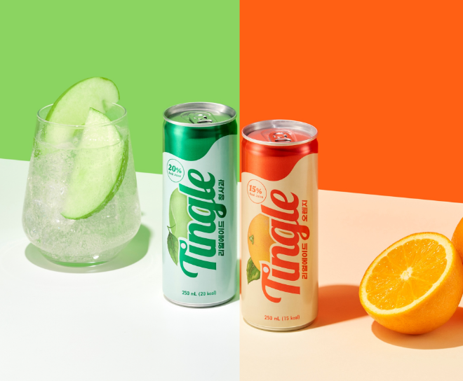 ‘팅글 리얼에이드’ 청사과·오렌지 2종 출시.(사진=일화)