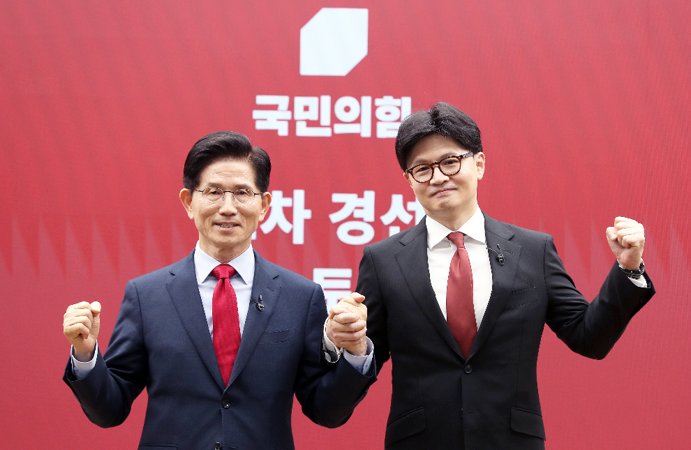 국민의힘 최종 경선 진출한 김문수·한동훈 후보(사진=연합뉴스)
