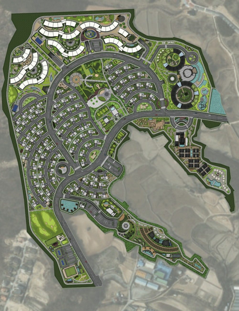 시니어 복합 주거문화 단지 배치도.