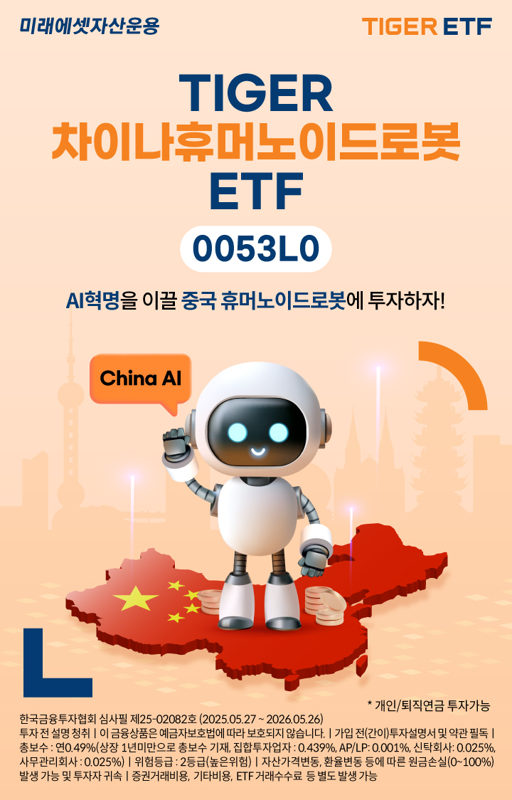 미래에셋운용 ‘TIGER 차이나휴머노이드로봇 ETF’ 신규 상장