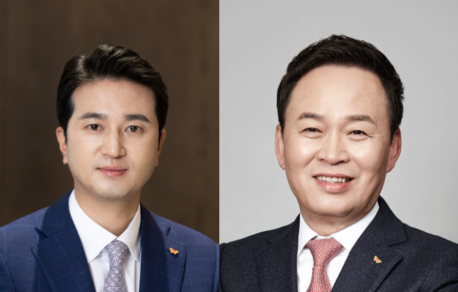 (왼쪽부터) 추형욱 SK이노베이션 신임 대표이사, 장용호 SK이노베이션 신임 총괄사장. 사진=SK이노베이션
