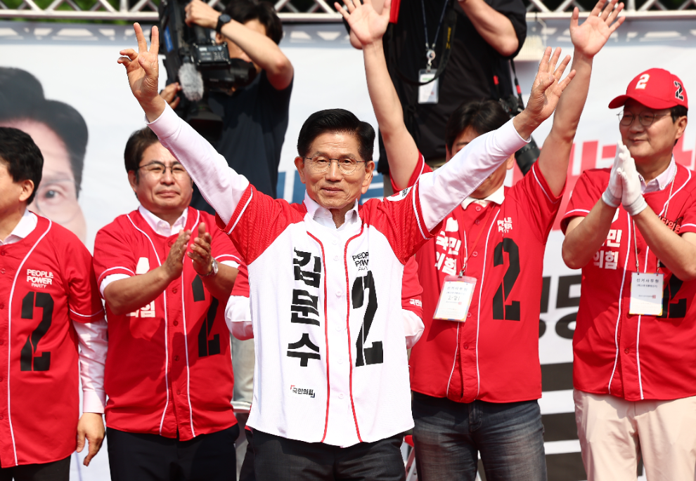 김문수 후보, 인천 자유공원 유세(사진=연합뉴스)