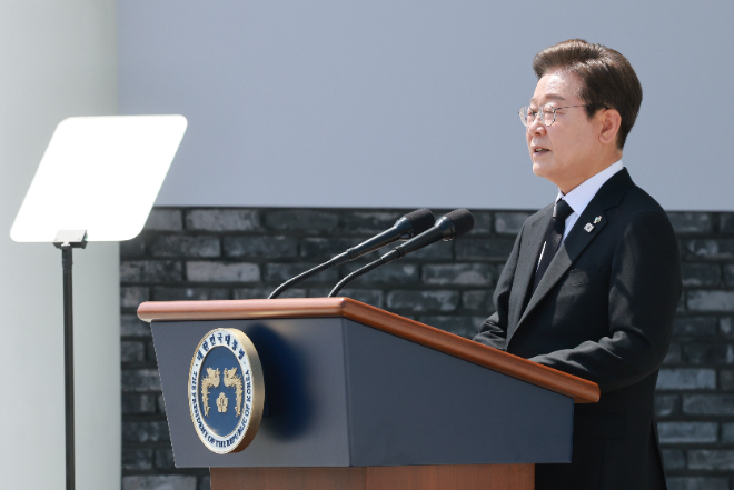이재명 대통령 현충일 추념사.(사진=연합뉴스)
