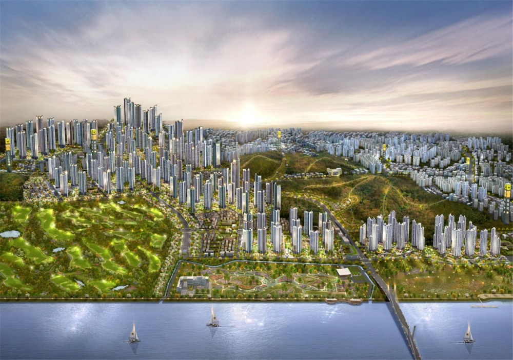 에코메타시티·로열파크씨티·검단신도시, 10만 세대의 초대형 미래도시 조감도.(사진=한들3구역도시개발사업조합)