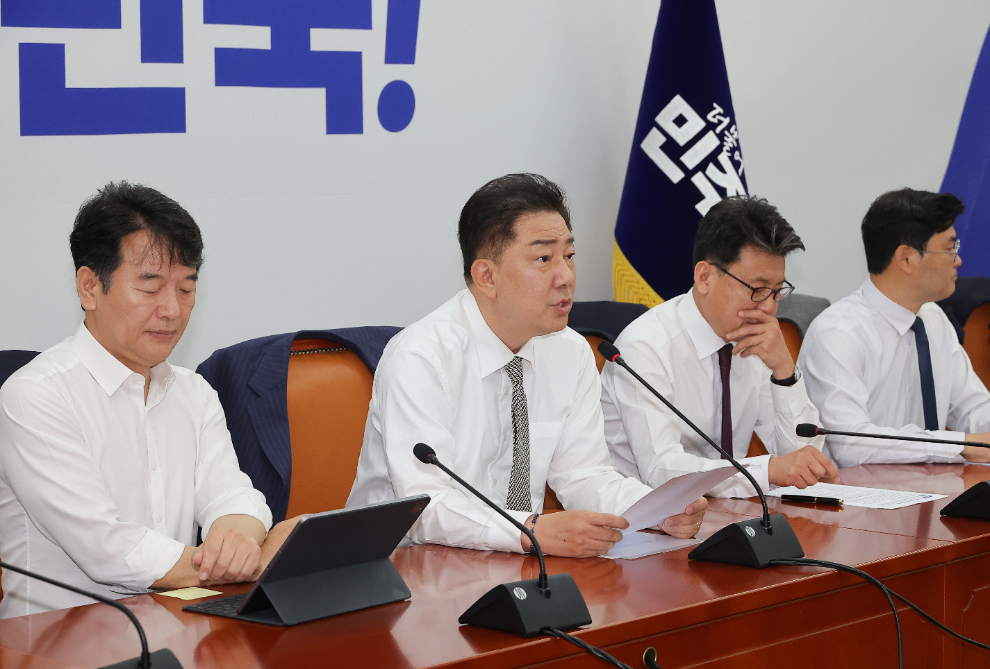 정책조정회의 발언하는 김병기 원내대표(사진=연합뉴스)