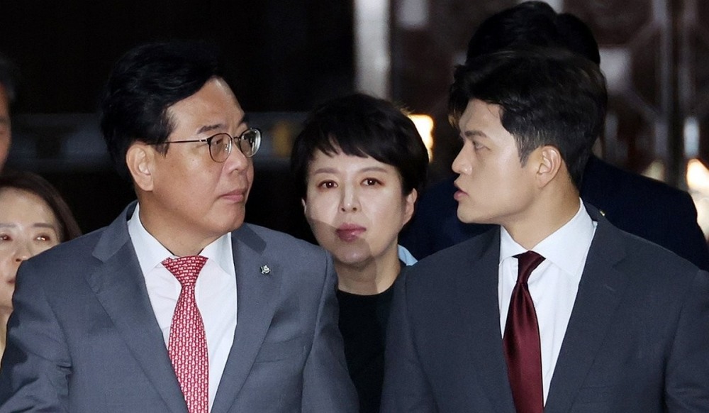 인사청문회 대책 긴급 의총 참석하는 국민의힘 지도부(사진=연합뉴스)