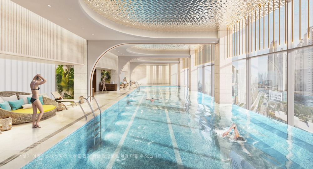 리버뷰 아쿠아 풀.(사진=롯데건설)