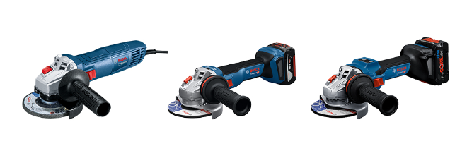 왼쪽부터 GWS 700, GWS 18V-11 S, GWS 18V-15 S.(사진=보쉬 전동공구)