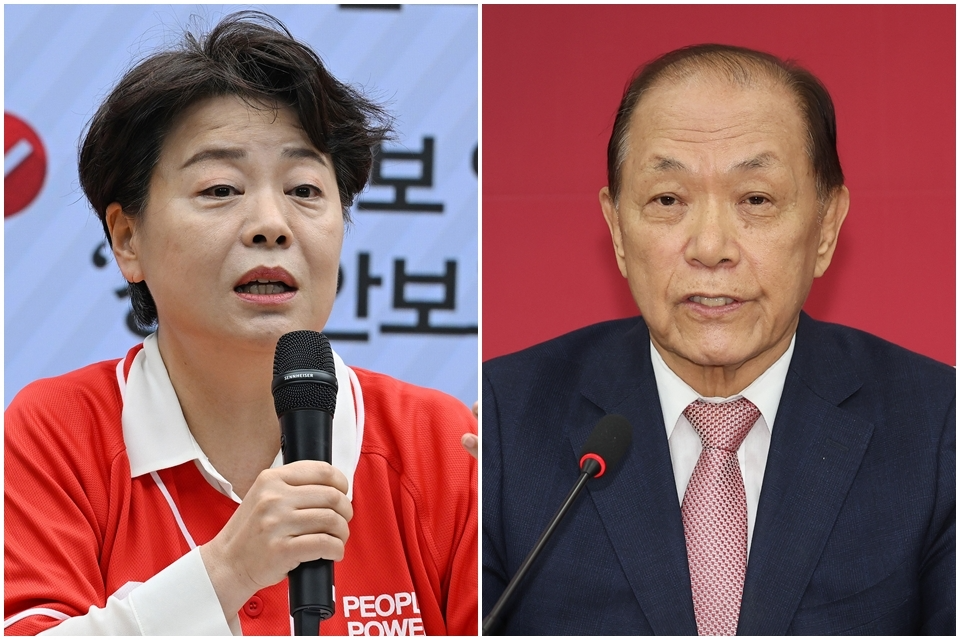 윤희숙 여의도연구원장, 황우여 전 비상대책위원장(사진=연합뉴스)