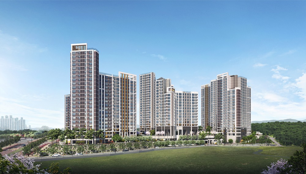 KCC가 참여한 HL디앤아이한라 ‘에피트’의 표준 색상이 적용된 부발역 에피트 에디션 예상 투시도.(사진=KCC)