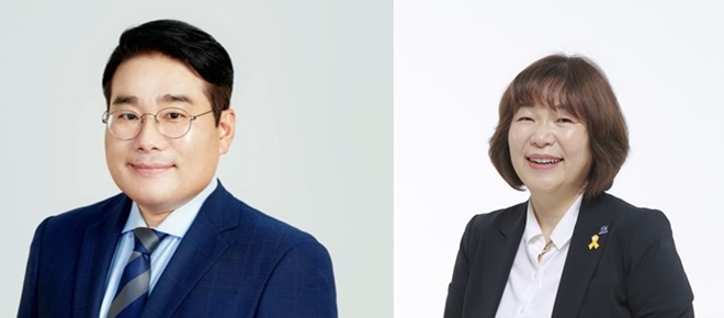 이재용 부산시당 수석대변인과 이희자 민주당 부산기초의회원내대표협의회장.(사진제공=더불어민주당 부산시당)