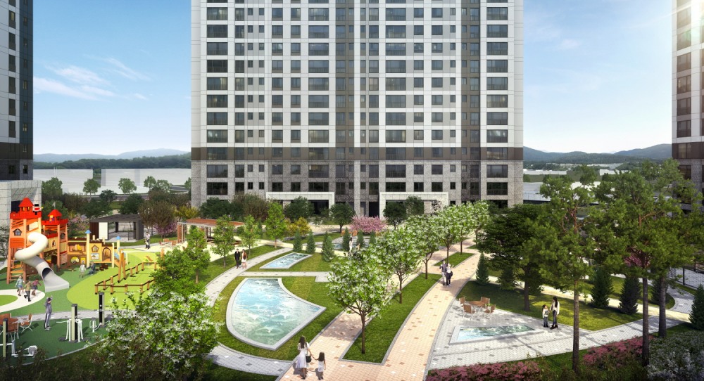 ‘신분평 더웨이시티 제일풍경채’ 물소리마당.