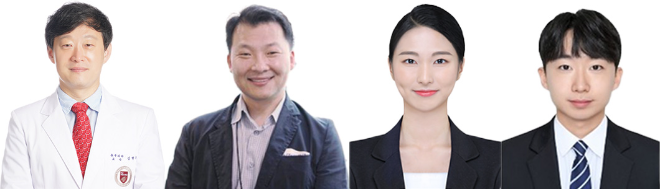 (왼쪽부터) 고려대 구로병원 심장혈관흉부외과 김현구 교수, 미국 하버드의대 최학수 교수, 고려대 구로병원 전은비, 김경tn 연구원. 사진=고려대 구로병원