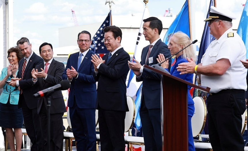 이재명 대통령, 한화 필리조선소 선박 명명식 참석(사진=연합뉴스)