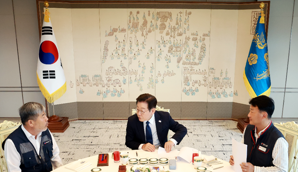 이재명 대통령과 양대노총 위원장 오찬(사진=연합뉴스)