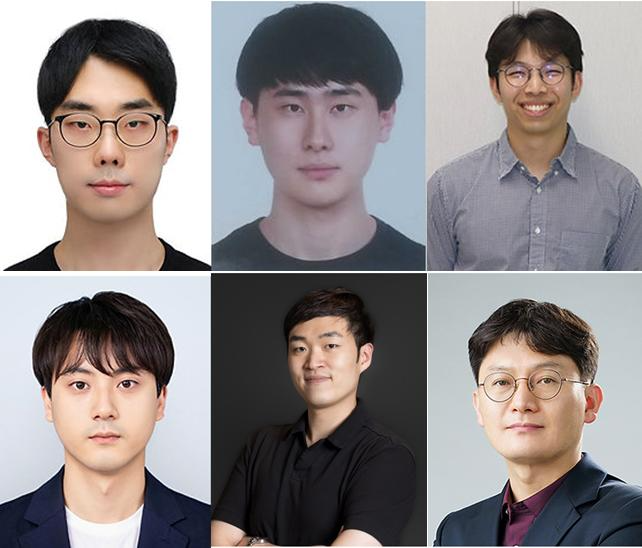 (상단 왼쪽부터) 성균관대 최형신 박사과정(제1저자), 고려대 박영준 박사과정(공동저자), 성균관대 이종은 박사(공동저자), (하단 왼쪽부터) 고려대 김성훈 박사과정(공동저자), 고려대 박보용 교수(교신저자), 성균관대 박현진 교수(교신저자). 사진=고려대