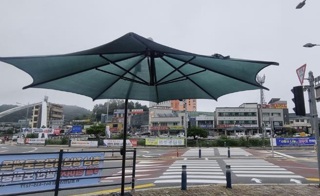 금산군 그늘막 설치 모습