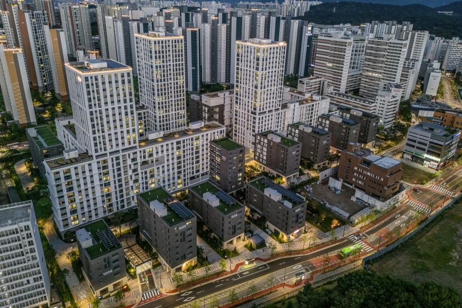 DL이앤씨 ‘e편한세상 고덕 어반브릿지’ 단지 전경.(사진=DL이앤씨)