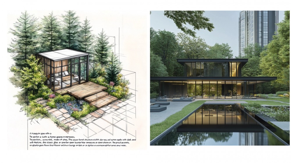 생성형 AI가 작업한 탑석 푸르지오 파크7의 힐링 라운지.(사진=대우건설)