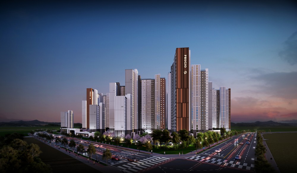 풍무역 푸르지오 더 마크 야경 투시도.(사진=대우건설)