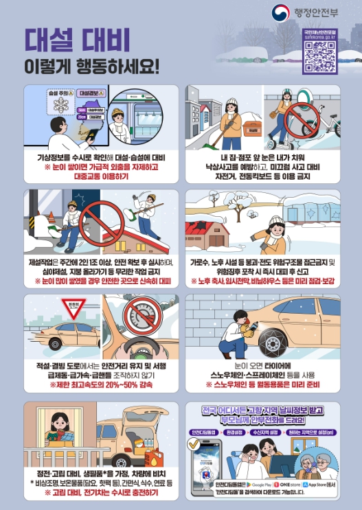 겨울철 재난 대비 시민이 반드시 지켜야 할 행동요령 집중