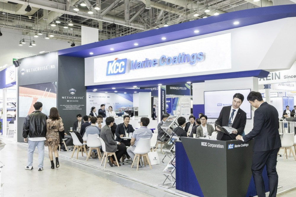 2023년 코마린 전시회 당시 KCC 부스 현장.(사진=KCC)