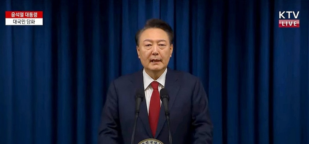 윤석열 대통령, 국회 탄핵 표결 전 대국민 담화(사진=연합뉴스)
