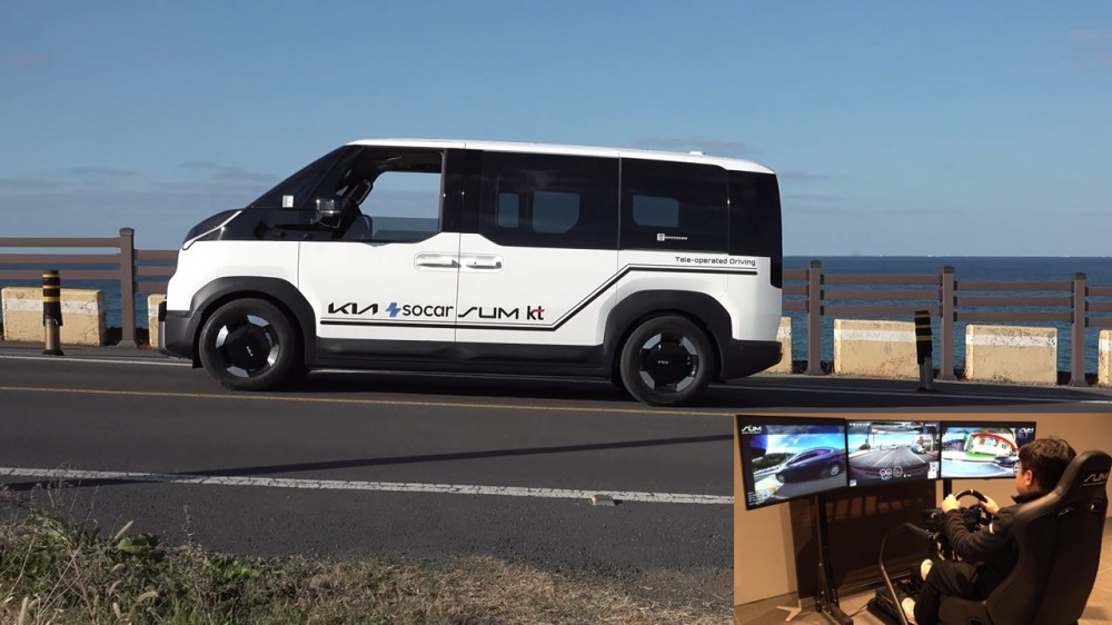원격 운전 실증 차량의 모습.(사진=기아)