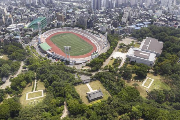 하늘에서 본 효창공원 전경