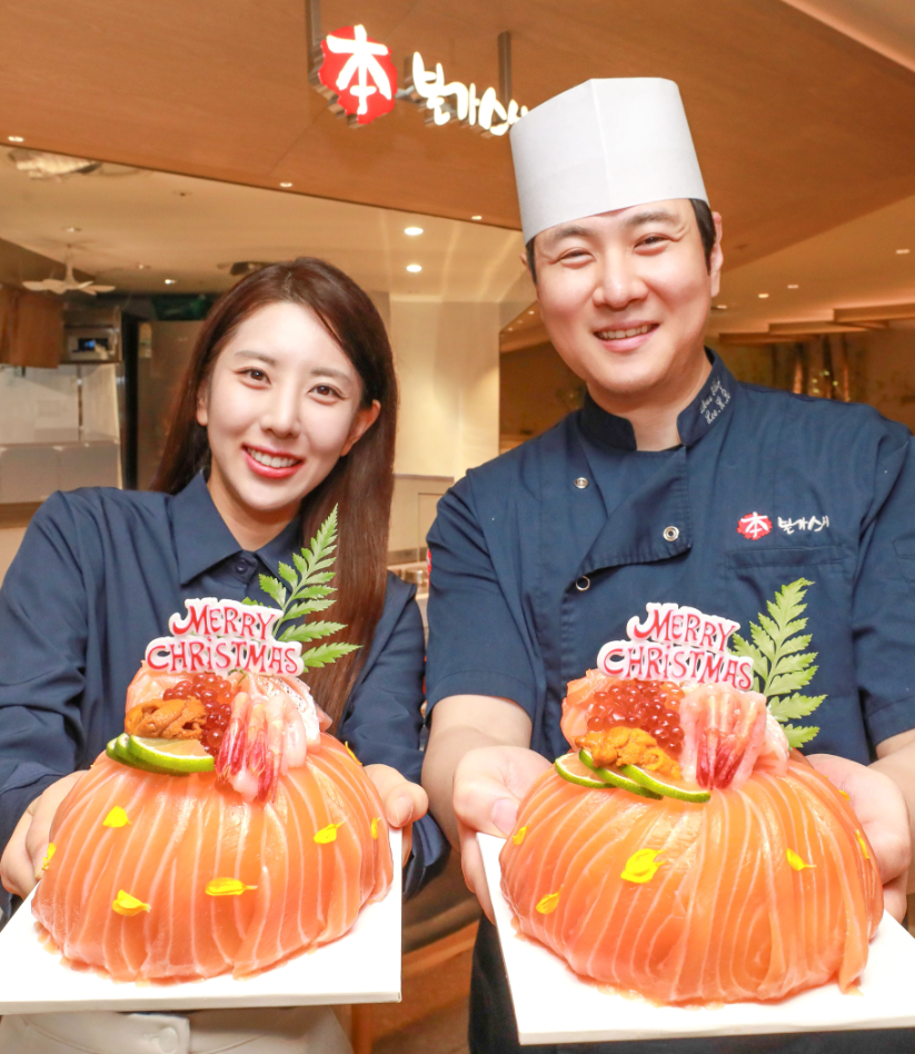 현대그린푸드 본가스시 연말 한정 스시 케이크 출시